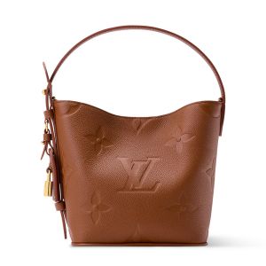 Louis Vuitton All in BB Bucket Bag in Monogram Empreinte Giant Leather M28820 Brown