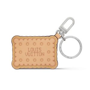 Louis Vuitton LV Biscuit Bag Charm in Leather and Monogram Canvas M02547 Beige/Brown