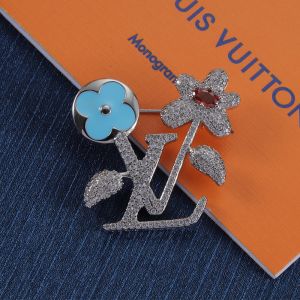 Louis Vuitton LV Blooming Brooch in Metal with Crystals and Enamel Silver