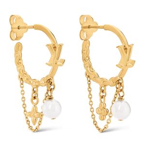 Louis Vuitton Blooming Pearls Earrings in Metal M02819 Gold