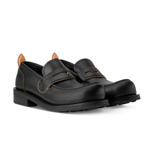 Louis Vuitton LV Bubble Loafers Unisex Plain Calf Leather 1AIJHG Black