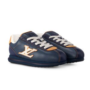 Louis Vuitton LV Buttersoft Sneakers Unisex Denim-Effect Lambskin 1AIKI1 Navy Blue