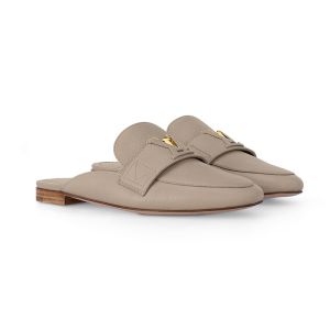 Louis Vuitton LV Capri Mules Women Grained Calf Leather 1AC7QN Grey