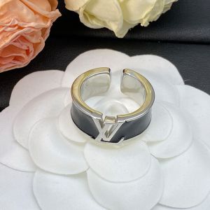 Louis Vuitton LV Initiales Open Ring in Metal with Leather Silver