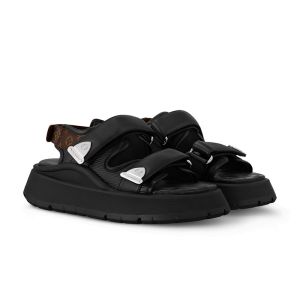Louis Vuitton Chameleon Comfort Sandals Unisex Plain Calf Leather 1AHNJU Black