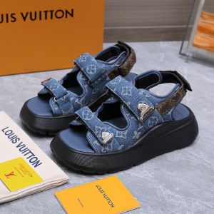Louis Vuitton Chameleon Comfort Sandals Unisex Monogram Denim Blue