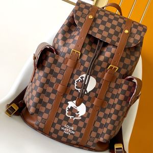 Louis Vuitton Christopher MM Backpack in Damier Phriendship Canvas N40769 Brown
