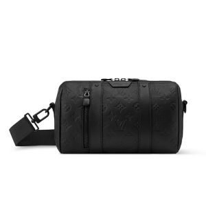 Louis Vuitton City Keepall Travel Bag in Monogram Shadow Leather M26750 Black