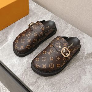 Louis Vuitton LV Cosy Flat Comfort Clogs Unisex Monogram Canvas Brown