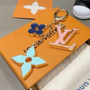 Louis Vuitton Fleur de Monogram Bag Charm in Metal Gold/Pink