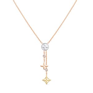 Louis Vuitton Idylle Blossom Y Pendant Necklace in Metal and Diamonds Q94329 Rose Gold