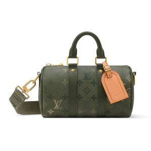 Louis Vuitton Keepall Bandouliere 25 Bag in Monogram Surplus Canvas M26930 Khaki Green
