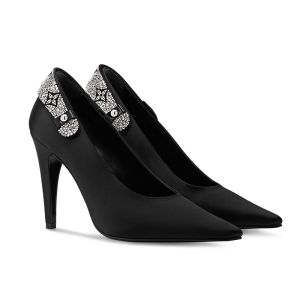 Louis Vuitton Legacy Pumps 100mm Women Satin and Strass 1AIRTT Black