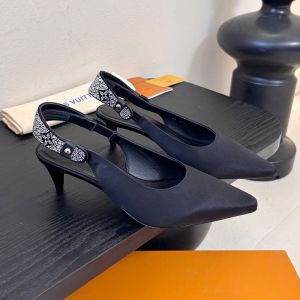 Louis Vuitton Legacy Slingback Pumps 55mm Women Satin and Strass Black