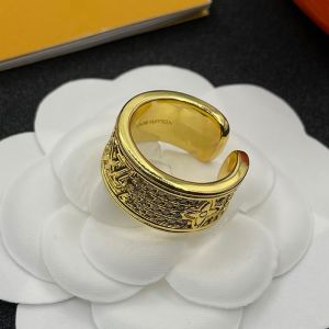 Louis Vuitton Les Gastons Vuitton Large Open Ring in Metal with Crystals Gold