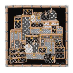 Louis Vuitton Let's Go Square 90 Scarf in Silk M76459 Black