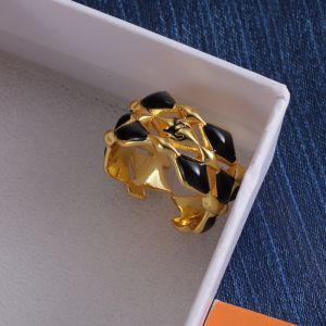 Louis Vuitton LV Malletage Open Ring in Metal with Enamel Gold