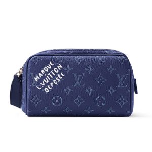 Louis Vuitton Mini Dopp Kit in Monogram Heritage Canvas M26872 Blue