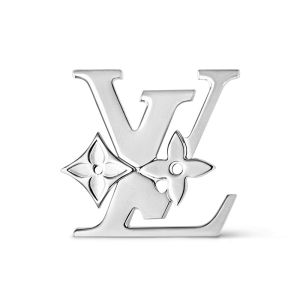 Louis Vuitton Monogram Row Brooch in Metal M02284 Silver