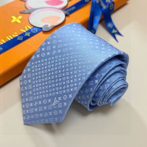 Louis Vuitton Monogram Jacquard Tie in Silk Light Blue