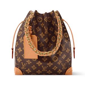 Louis Vuitton Noe Trunk Bucket Bag in Monogram Origine Canvass M28103 Brown