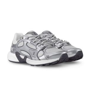 Louis Vuitton LV Olympia Sneakers Unisex Metallic Synthetic Leather and Mesh 1AHOI1 Silver