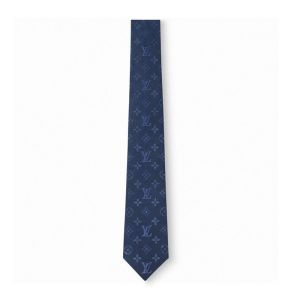 Louis Vuitton Oversize Monogram Shades Tie in Silk M77239 Navy Blue
