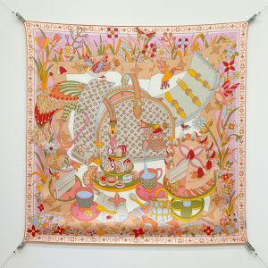 Louis Vuitton Picnic Square 90 Scarf in Silk M96463 Beige