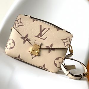 Louis Vuitton Pochette Metis Crossbody Bag in Bicolor Monogram Empreinte Giant Leather M45596 Beige