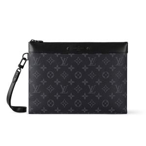 Louis Vuitton To-Go Pochette in Monogram Eclipse Canvas M81569 Black