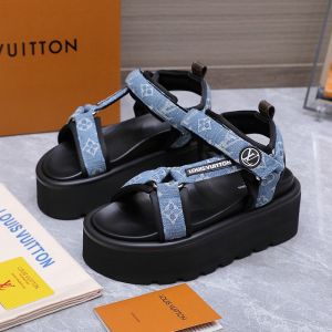 Louis Vuitton Pool Pillow Platform Comfort Sandals Unisex Monogram Denim Blue