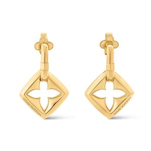 Louis Vuitton Puffygram Earrings in Metal M01174 Gold
