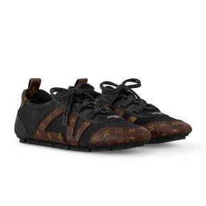 Louis Vuitton LV Sneakerina Sneakers Women Satin and Monogram Canvas 1AHNDI Black