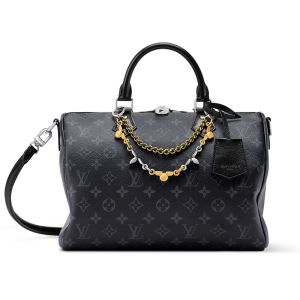 Louis Vuitton Speedy Soft Bandouliere 30 Bag in Monogram Eclipse Canvas M15102 Black