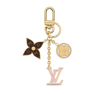 Louis Vuitton Spring Street Bag Charm in Monogram Canvas and Metal M01187 Gold/Pink