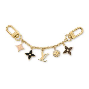 Louis Vuitton Spring Street Bag Charm Chain in Monogram Canvas and Metal M01188 Gold