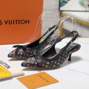 Louis Vuitton x TM 6AM Slingback Pumps 55mm Women Monogram Multicolor Canvas Black