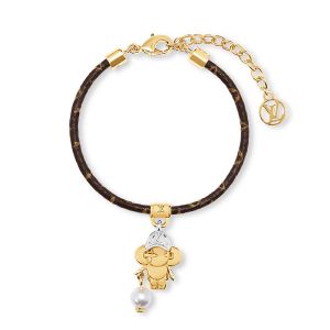 Louis Vuitton Vivienne Basketball Bracelet in Monogram Canvas and Metal M8218Z Gold