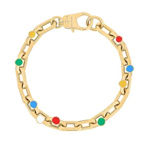Louis Vuitton x YK LV Edge Necklace in Metal with Painted Dots M01061 Gold