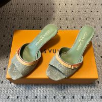 Louis Vuitton 6AM Slides 55mm Women Monogram Denim Green