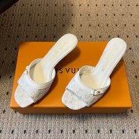 Louis Vuitton 6AM Slides 55mm Women Monogram Denim White