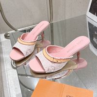 Louis Vuitton 6AM Slides 55mm Women Monogram Jacquard Pink