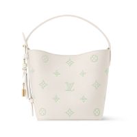 Louis Vuitton All in BB Bucket Bag in Iconic Monogram Empreinte Leather M27570 White/Green