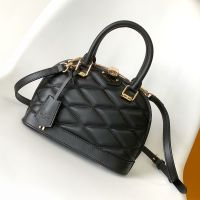 Louis Vuitton Alma BB Handbag in Malletage Lambskin M23665 Black