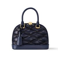 Louis Vuitton Alma BB Handbag in Malletage Lambskin M23666 Navy Blue
