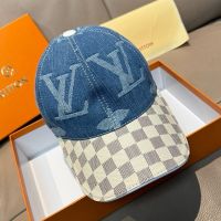 Louis Vuitton Baseball Cap in Monogram Giant Denim with Damier Azur Canvas Visor Visor Blue/White