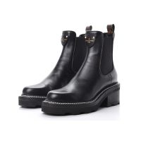 Louis Vuitton LV Beaubourg Chelsea Boots Women Calf Leather 1A894D Black
