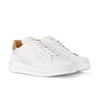 Louis Vuitton Beverly Hills Sneakers Men Monogram Embossed Grained Calf Leather 1A8V3N White