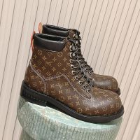 Louis Vuitton LV Bubble Ankle Boots Unisex Monogram Canvas Brown