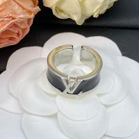 Louis Vuitton LV Initiales Open Ring in Metal with Leather Silver